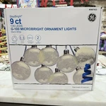Ge 9 Ct G-100 10.6-FT Warm White Led Plug-in Christmas Weddings Ornament Lights. Fixed Price $39.99.