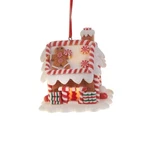 New Raz Imports Lighted Gingerbread House Ornament, White Light, Claydough 3.25". Fixed Price $11.99.