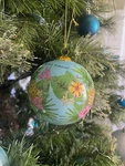 Hand-painted Hawaiian Pineapple Island Tropical Flower Christmas Glass Ornament. Fixed Price $21.79.