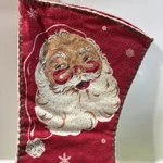Vintage/antique Christmas Felt Stocking Santa Face & Candy Cane Merry. Fixed Price $29.99.