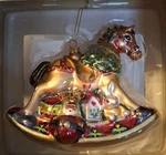 Fitz & Floyd Christmas Ornament Blown Glass Rocking Horse Mint Box Santa. Fixed Price $28.00.