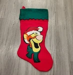 Vintage Disney Tigger Winnie The Pooh Felt Hanging Christmas Stocking Woo Hoo. Fixed Price $22.99.