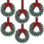 6 Pcs Christmas Wreaths With Bow 10.24 Inch Buffalo Plaid Tinsel Craf.... Fixed Price $52.77.