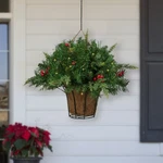 Northlight Pre-lit Led Red Berries And Mixed Pine Hanging Christmas Basket 18". Fixed Price $57.95.