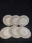 Vintage English Staffordshire Sterling Cornflower Pink Floral Plate X 6 5954. Fixed Price $37.50.