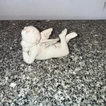 Tumbleweed Pottery Stephanie Daniel Cherub Angel Figurine White Gold Ceramic. Fixed Price $15.99.