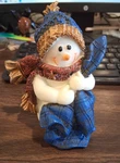 Jubilee Giftware 5" Snowman Figurine With Blue Christmas Decoration. Fixed Price $14.95.