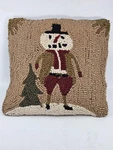 Hooked Wool Primitive Snowman Pillow 14 Tree Winter Home Collections By Raghu. Fixed Price $40.95.