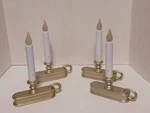 Set Of 4 Carlon Window Silver/pewter Colour Base Light Up Candles - Euc. Fixed Price $18.69.