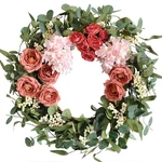 Tempus 20 Inches Artificial Pink Peony Wreath For Front Door With Hydr.... Fixed Price $39.39.