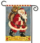 Santa Claus Nick Bag Of Toys Merry Christmas Small Holiday Banner Flag. Fixed Price $14.99.