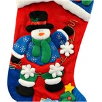 Snowman Stocking Christmas Holiday Felt Applique 18. Fixed Price $12.00.