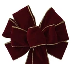 Dark Burgundy Gold Edge Velvet Outdoor Wreath Bow - Handmade Christmas Holiday. Fixed Price $6.49.