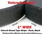 1" Wide Velcro Brand Acrylic Adhesive Tape Strips Hook Loop Black Oe. Fixed Price $20.95.