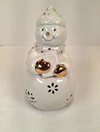 Lenox China Jewels Christmas Snowman Tea Lite Holder Votive Gold Accents. Fixed Price $18.85.