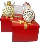Christmas Decoration Battery Candle Illuminated Angel/santa Luminaries W/ Timer. Fixed Price $39.95.