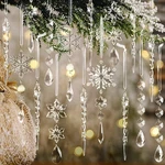 18PC Crystal Christmas Ornaments Set, Acrylic Snowflakes & Icicles Holiday Decor. Fixed Price $14.99.
