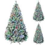 Homcom Artificial Christmas Tree With Led Lights, Snow Flocked Tips. Fixed Price $113.99.