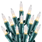 Minetom Clear Christmas String Lights 100 Count, Warm White. Fixed Price $16.99.