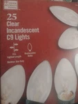 New Home Accents Holiday 25 Clear White Incandescent C9 Lights Christmas. Fixed Price $15.57.
