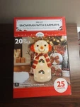 Pre-lit Wire Snowman 20" W/ Scarf And Earmuffs Tall Light Up Christmas Outdoor. Fixed Price $39.99.
