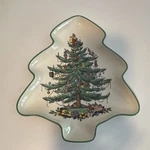 Spode Christmas Tree Shaped Candy Nut Dish Holiday Serving Bowl. Fixed Price $12.50.