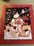 Handmade Colorful Christmas Snowman W/ Friends Quilted Throw, 41 X 49 New. Fixed Price $38.00.