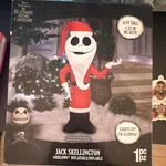 Gemmy Jack Skellington Airblown Inflatable 4FT Christmas Decor Lights Up. Fixed Price $50.00.