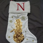 Personalized Stocking Christmas Sequin Snowman Custom New Free Ship. Fixed Price $10.00.