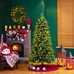 Glitzhome 6FT Pre-lit Green Fir Slim Artificial Christmas Tree With 350 Led. Fixed Price $168.00.