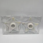Target Bullseye Christmas Set Of 2 Iridescent Star Taper Candle Holders New. Fixed Price $6.29.