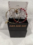 Alex And Ani Double Bracelet Set New With Box Love Red Heart Charm. Fixed Price $29.00.