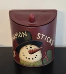 Vintage Christmas Snowman Cookie Snack Tin Container Great Condition. Fixed Price $15.00.