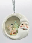 Appletree Design - Porcelain Ornament Santa Child Decorating Christmas. Fixed Price $14.00.