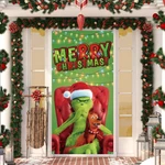 Christmas Door Cover Merry Font Porch Sign Winter New Year Green. Fixed Price $14.76.
