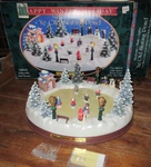Happy Winter Holiday Ye Old Skating Pond Music Lights Christmas Display Complete. Fixed Price $30.00.