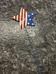 Glitzhome 30.75"H Metal Patriotic Star Yard Stake Wall Decor. Fixed Price $8.00.