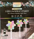 Gemmy Orchestra Of Lights 3-MARKER Multicolor Snowflake Christmas Pathway. Fixed Price $54.99.
