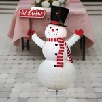 Light-up Pop Holiday Snowman With Sign Pre Lit 5 Ft. Tall Christmas 2022. Fixed Price $149.50.
