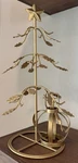 Christmas Tree Ornament Display 18 Gold Glitter Snowman Centerpiece Wrought Iron. Fixed Price $34.26.