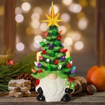 12 Inch Up Christmas Gnome Ceramic Tree With 46 Multicolored Lights. Fixed Price $41.09.