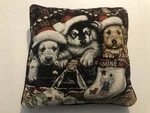 Christmas Puppy Dogs Tapestry Throw Pillow 16X16 Holiday Decor 10524GW2D. Fixed Price $19.99.