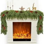 Estaba Artificial Cedar Christmas Garland 6FT, Red Fruit With Pine Cone. Fixed Price $28.41.