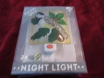 Transpac, New Artisan Glass Christmas Night Light With Bird And Holly Leaves. Fixed Price $9.99.