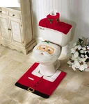 Christmas In July Santa Bathroom Set 3-PC Rug, Toilet Seat Cover & Tank. Fixed Price $34.99.