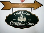Farm Fresh Christmas Trees Wood Sign Rustic Wall Art With Arrow New. Fixed Price $38.00.