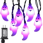 60 Led Halloween String Lights - 20FT Purple Ghost Plug With .... Fixed Price $28.92.