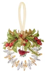 Ganz Kissing Krystal Classic Red Cardinal Wreath With Mistletoe Ornament. Fixed Price $18.00.