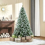 6' Artificial Flocked Christmas Tree Holiday Home Xmas Decoration W/ Pine Cone. Fixed Price $49.99.
