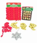 Vintage Christmas Decorative Red Mini Bows, Bells, Ribbons & Ornament. Fixed Price $20.00.
